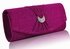 LSE00241 - Fuchsia Diamante Evening Clutch Bag