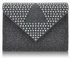 LSE00242- Grey Diamante Evening Clutch Bag