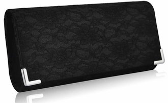 LSE00234 - Black Lace Clutch Bag