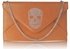 LSE00228 - Brown Skull Flapover Clutch Purse
