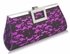 LSE00226 - Purple Elegant Floral Satin Lace Clutch Bag