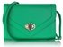 LSE00229 - Green Flapover Twist-  Lock Clutch Purse