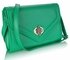 LSE00229 - Green Flapover Twist-  Lock Clutch Purse