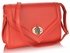 LSE00229 - Red Flapover Twist-  Lock Clutch Purse