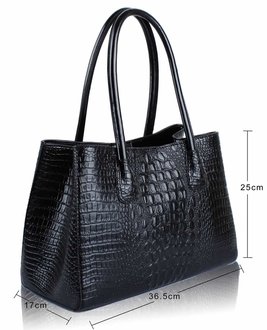 croc shoulder bag black