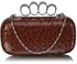 LSE00188A - Coffee Ostrich Knuckle Rings Evening Bag