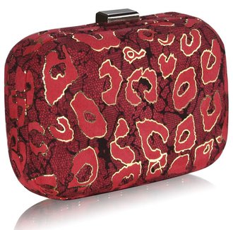 LSE0055 - Red Hard Case Clutch Bag