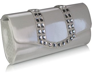 white studded clutch bag