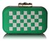 LSE0059 - Green/White Hardcase Clutch Bag