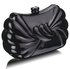 LSE00274 - Black Hard Case Clutch Bag