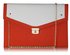AG00276 -  Wholesale & B2B Orange / White Large Flap Crossbody Bags Supplier & Manufacturer