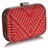 LSE00281 - Red Hard Case Diamante Clutch Bag