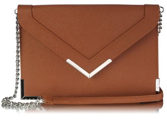 LSE00179A - Brown Flapover Clutch purse