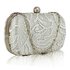 LSE00110 - Classy Silver Ladies Lace Evening Clutch Bag
