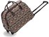 LS00309D - Grey London Bear Travel Holdall Trolley Luggage With Wheels - CABIN APPROVED