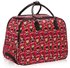 LS00309D - Red London Bear Travel Holdall Trolley Luggage With Wheels - CABIN APPROVED