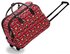 LS00309D - Red London Bear Travel Holdall Trolley Luggage With Wheels - CABIN APPROVED