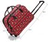 LS00309D - Red London Bear Travel Holdall Trolley Luggage With Wheels - CABIN APPROVED