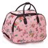 AGT00309C - Pink Butterfly Print Travel Holdall Trolley Luggage With Wheels - CABIN APPROVED