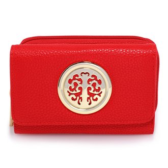 AGP1052A - Red Purse/Wallet with Metal Decoration