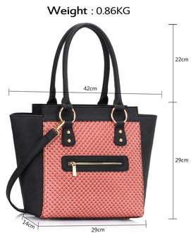 black pink tote bag