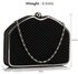 LSE00303 - Black Beaded Clutch Bag