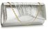 LSE00305 - Silver Metallic Clutch Bag