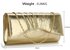 LSE00305 - Gold Metallic Clutch Bag