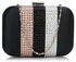LSE00312 -  Navy Clutch Bag With Diamante Decorative Strips