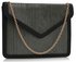 LSE00310 -  Black Flap Clutch purse