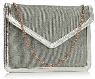 LSE00310 -  Silver Flap Clutch purse